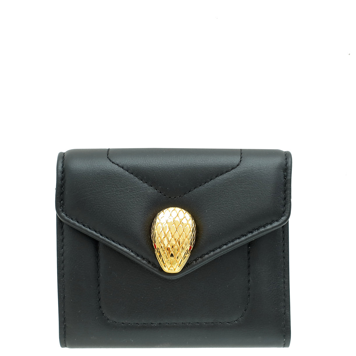 Bvlgari Black Serpenti Reverse Compact Wallet-Bvlgari-THE CLOSET