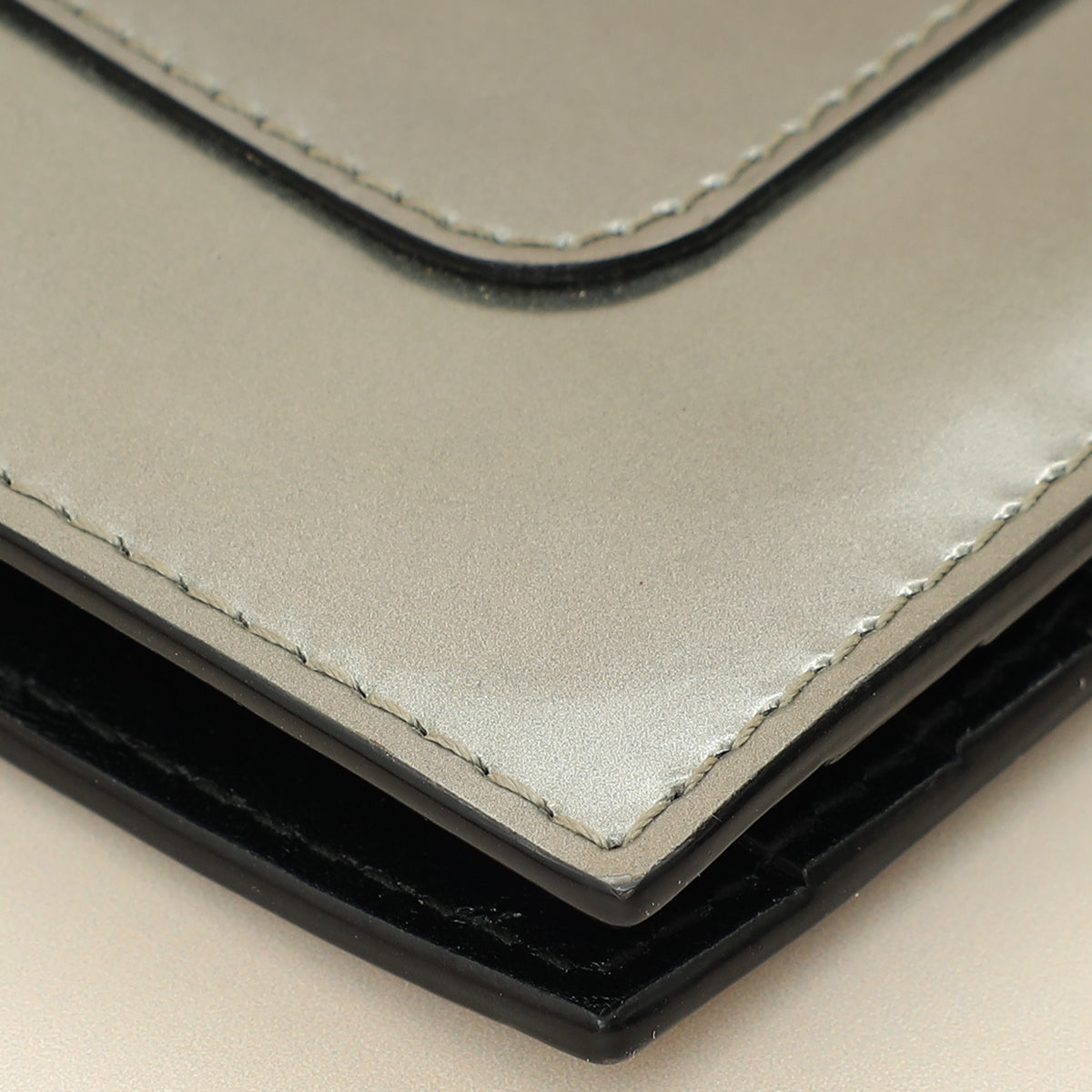 Bvlgari Metallic Grey Serpenti Forever Folded Card Holder-Bvlgari-THE CLOSET