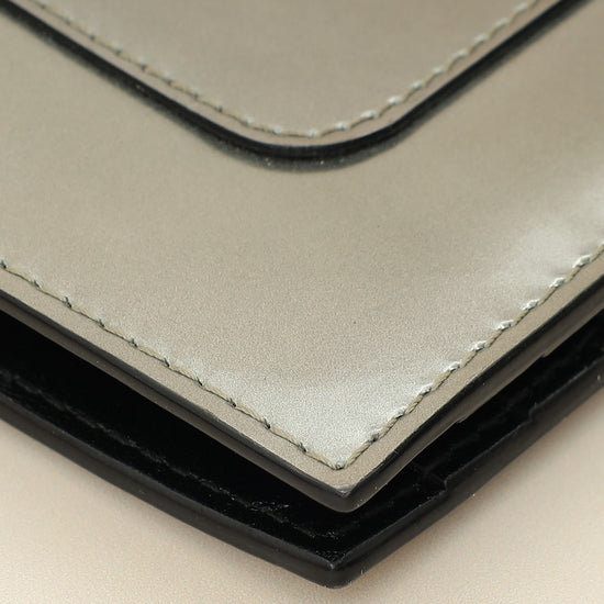 Bvlgari Metallic Grey Serpenti Forever Folded Card Holder-Bvlgari-THE CLOSET