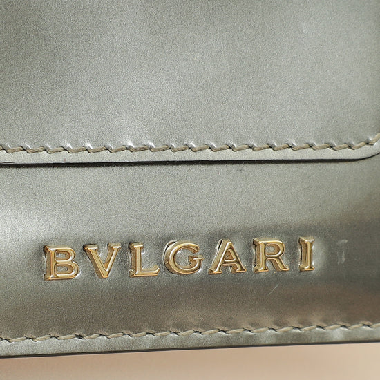 Bvlgari Metallic Grey Serpenti Forever Folded Card Holder-Bvlgari-THE CLOSET