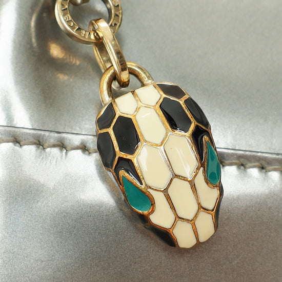 Bvlgari Metallic Grey Serpenti Forever Folded Card Holder-Bvlgari-THE CLOSET