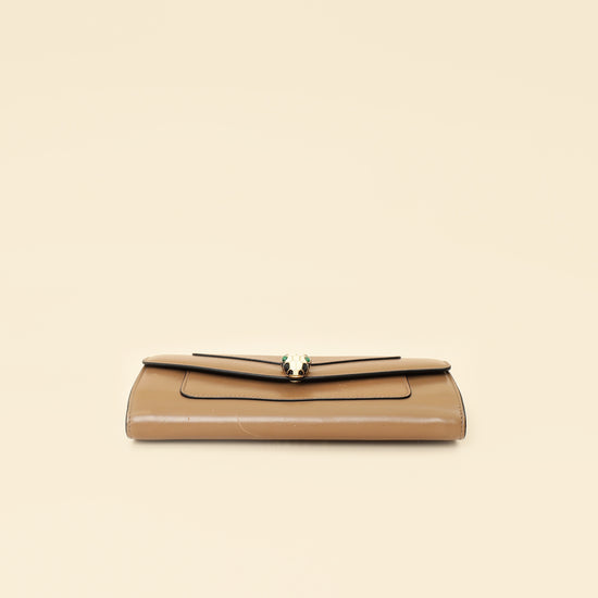 Bvlgari Brown Serpenti Forever Flap Long Wallet-Bvlgari-THE CLOSET