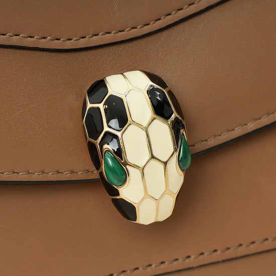 Bvlgari Brown Serpenti Forever Flap Long Wallet-Bvlgari-THE CLOSET