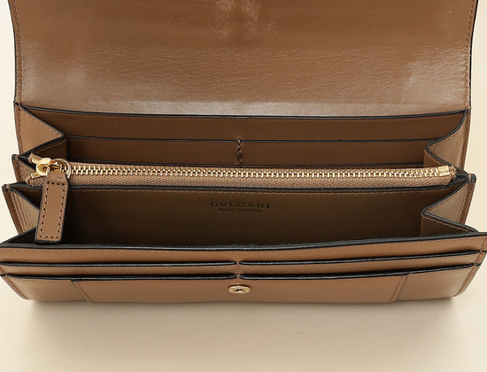 Bvlgari Brown Serpenti Forever Flap Long Wallet-Bvlgari-THE CLOSET