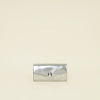 Bvlgari Metallic Silver Serpenti Forever Continental Wallet