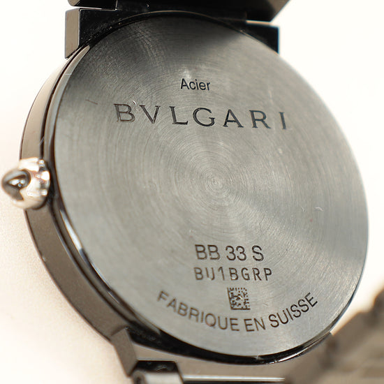 Bvlgari Black Stainless Steel Bvlgari Quartz 33mm Watch-Bvlgari-THE CLOSET