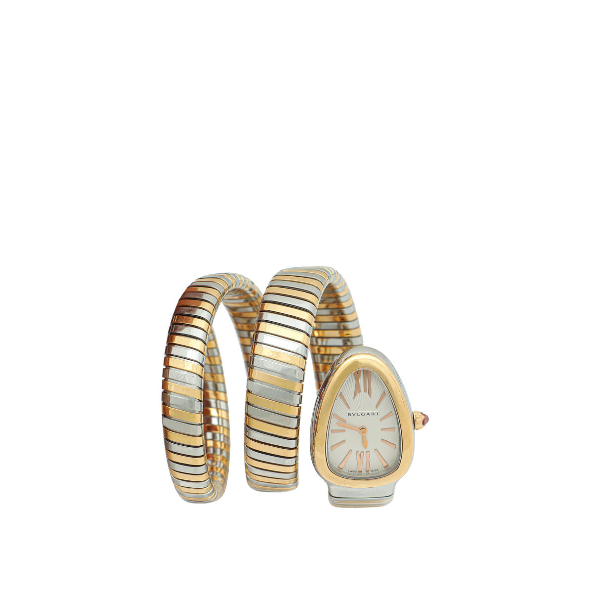 Bvlgari Stainless Steel/Yellow Gold Serpenti Tubogas Double Spiral 35mm Quartz Watch-Bvlgari-THE CLOSET