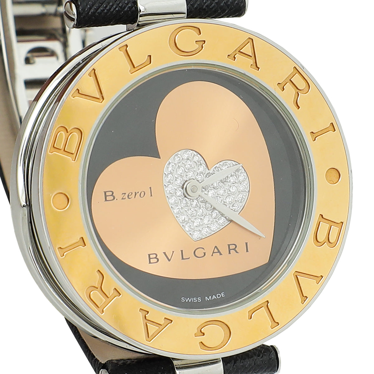 Bvlgari 18K White Gold B.Zero1 Double Heart Diamond 30mm Watch