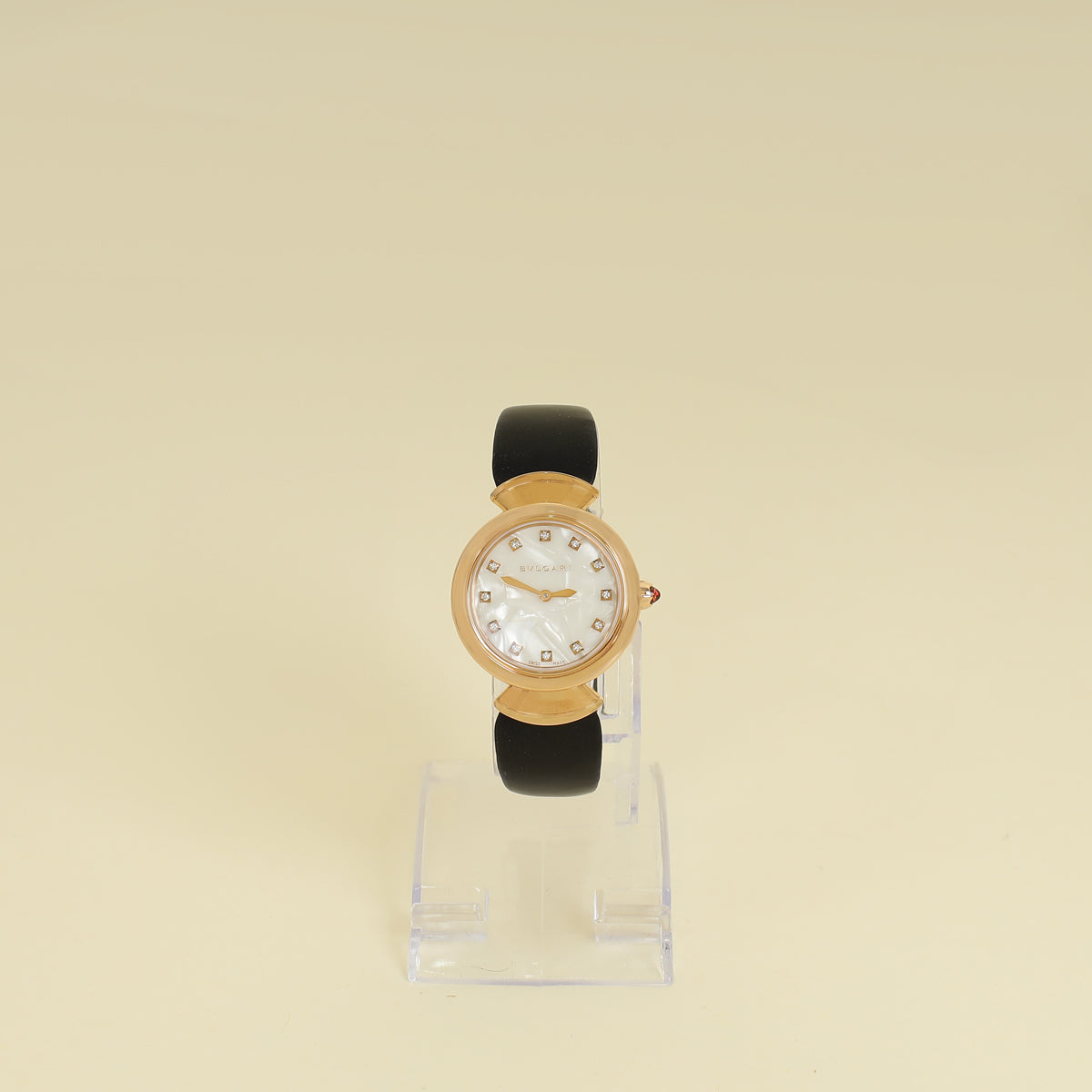 Bvlgari 18K Rose Gold Divas Dream MOP Diamond Dial 30mm Quartz Movement Watch