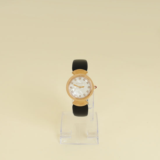 Bvlgari 18K Rose Gold Divas Dream MOP Diamond Dial 30mm Quartz Movement Watch