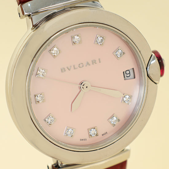 Bvlgari Stainless Steel MOP Diamond Lucea Automatic 33mm Watch