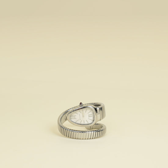 Bvlgari Stainless Steel Serpenti Tubogas Single Spiral Quartz Movment 35mm Watch