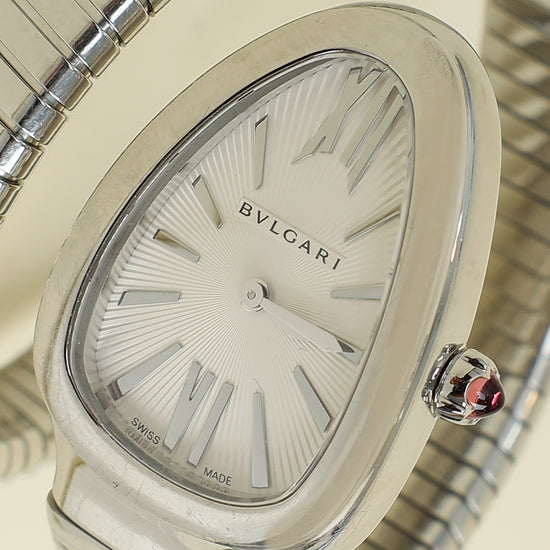 Bvlgari Stainless Steel Serpenti Tubogas Single Spiral Quartz Movment 35mm Watch