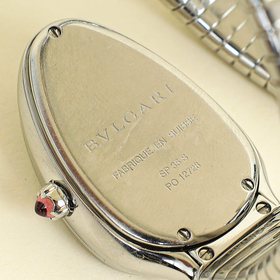 Bvlgari Stainless Steel Serpenti Tubogas Single Spiral Quartz Movment 35mm Watch