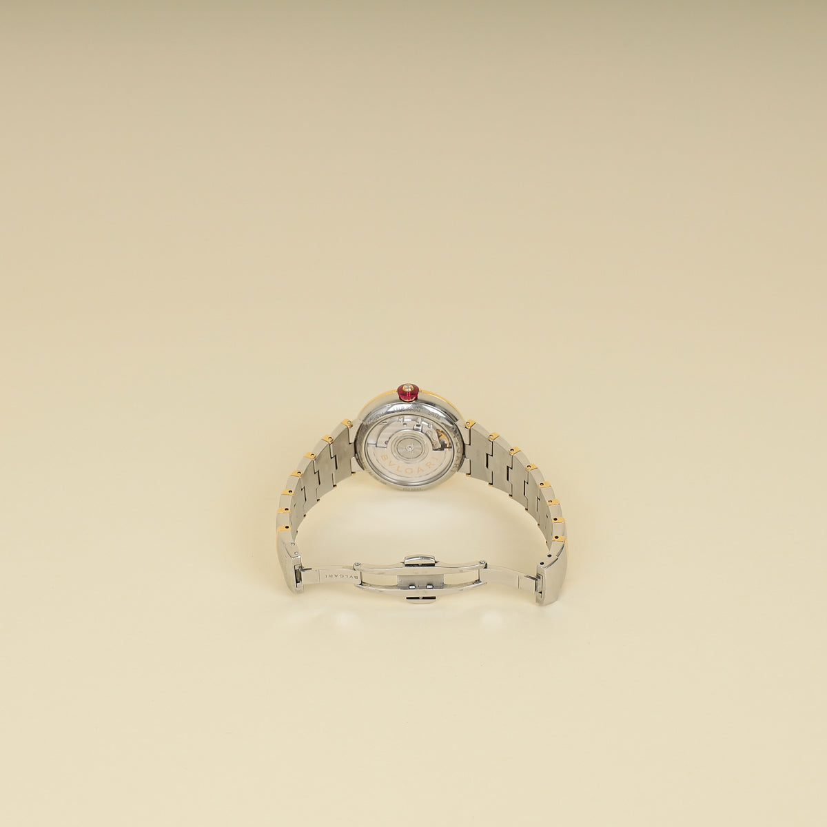 Bvlgari 18K Pink Gold Stainless Steel Diamond Lvcea 33mm Automatic Watch