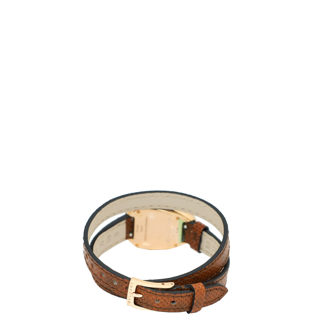 Bvlgari Serpenti 18K Rose Gold Wrap Karung Strap MOP Twist Double 27mm Quartz Watch-Bvlgari-THE CLOSET