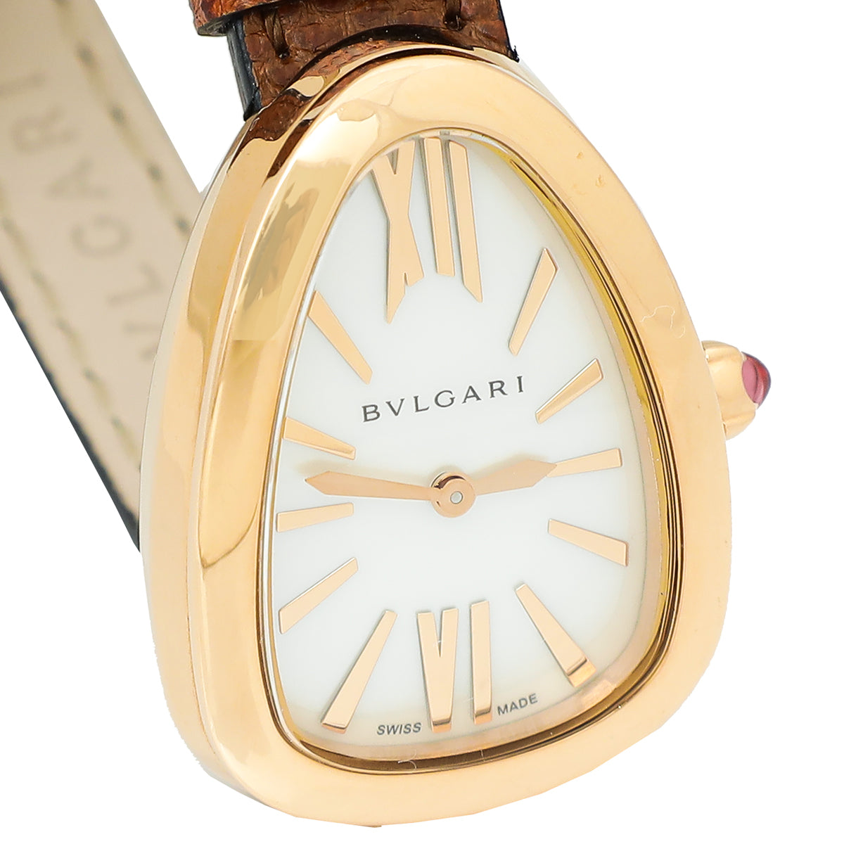 Bvlgari Serpenti 18K Rose Gold Wrap Karung Strap MOP Twist Double 27mm Quartz Watch