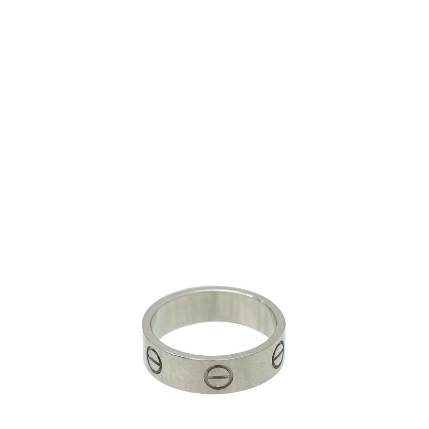 Cartier 18K White Gold Love Wedding Band Ring 54