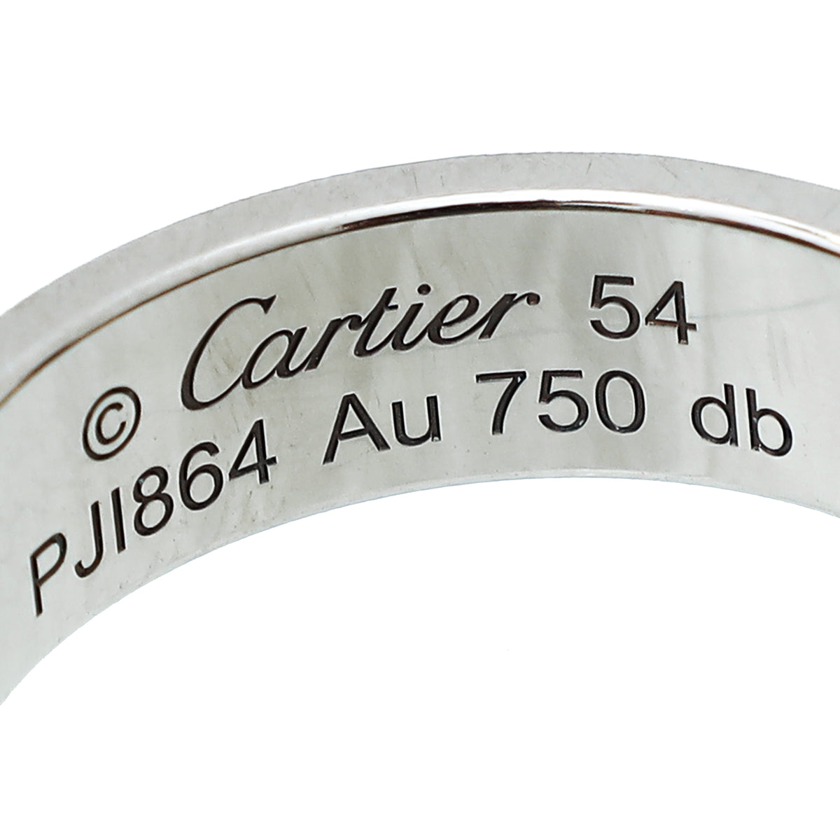 Cartier 18K White Gold Love Wedding Band Ring 54