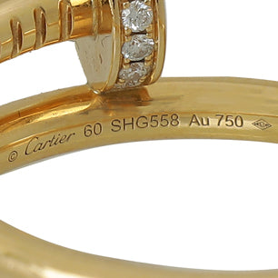 Cartier 18K Rose Gold 22 Diamond Juste Un Clou Ring 60