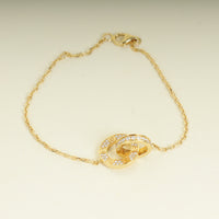 Cartier 18K Yellow Gold Diamond Interlocking Love Chain Bracelet