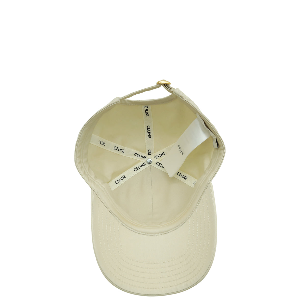 Celine Beige Triomphe Small Baseball Hat Cap