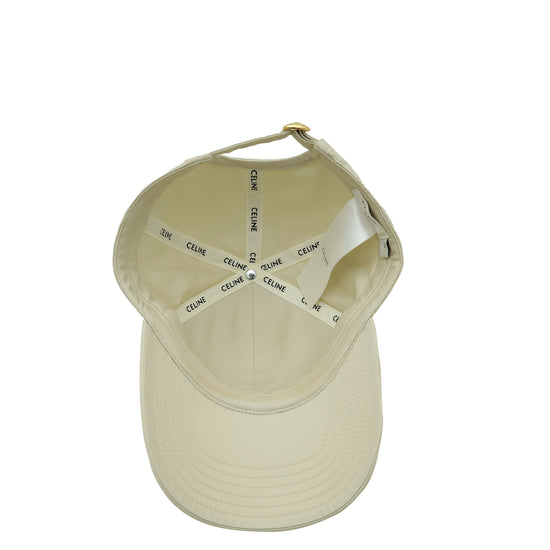 Celine Beige Triomphe Small Baseball Hat Cap