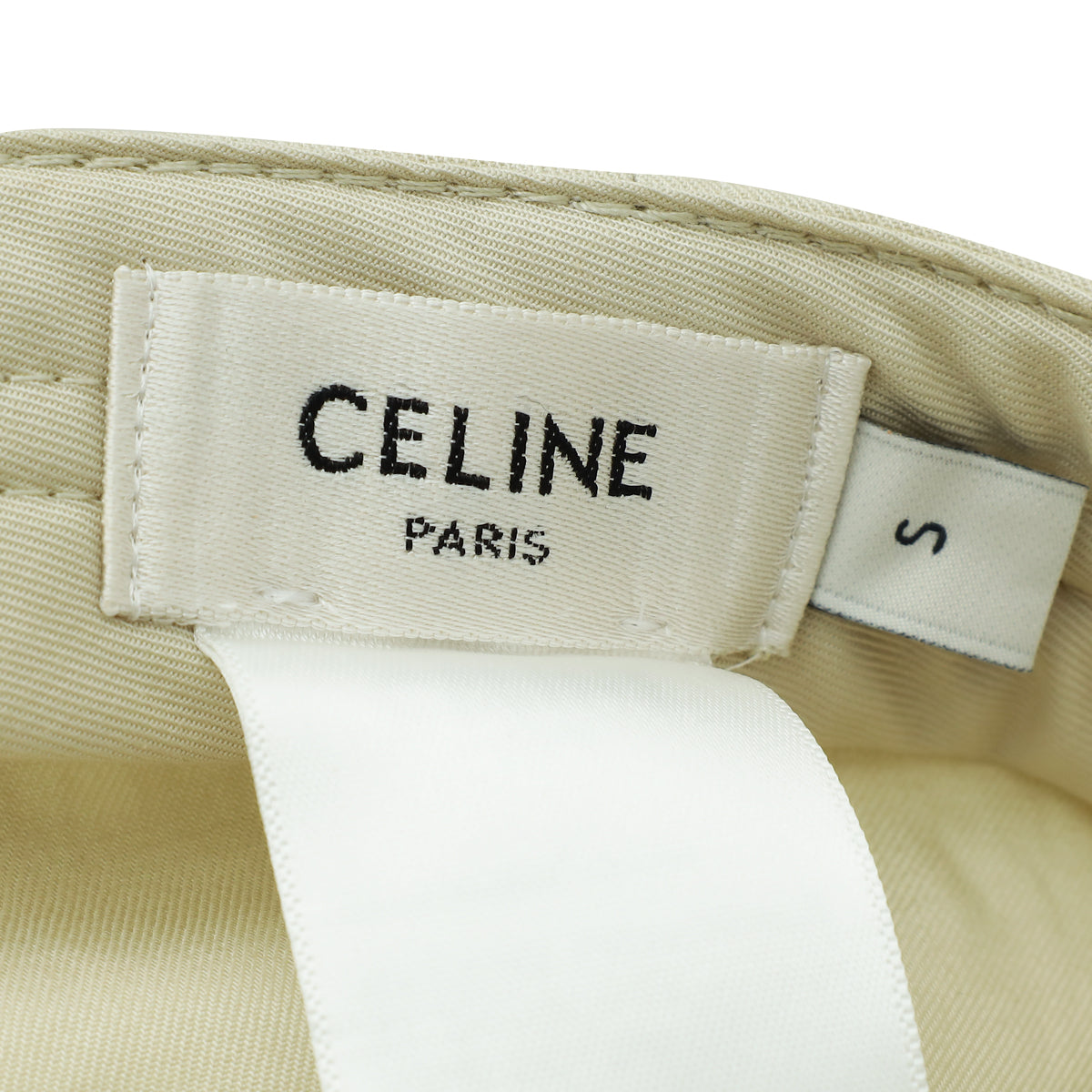 Celine Beige Triomphe Small Baseball Hat Cap