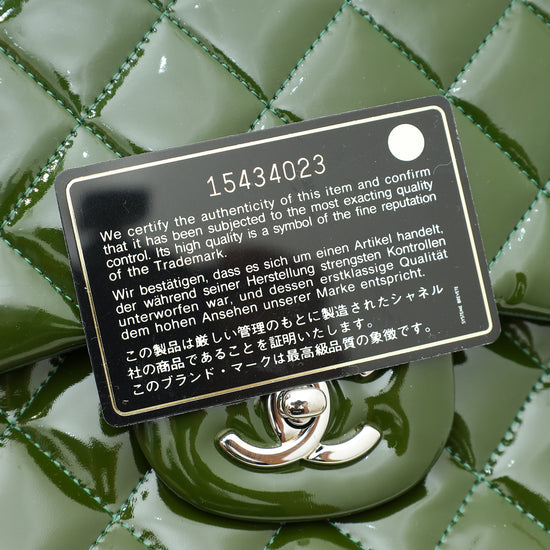 Chanel Olive CC Classic Double Flap Jumbo Bag