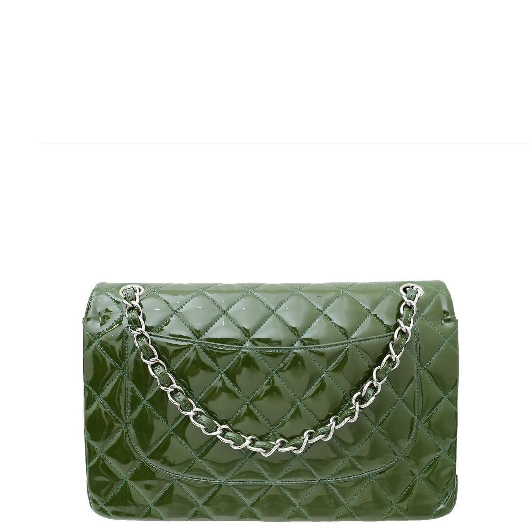 Chanel Olive CC Classic Double Flap Jumbo Bag