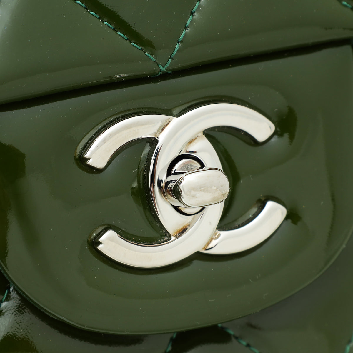 Chanel Olive CC Classic Double Flap Jumbo Bag