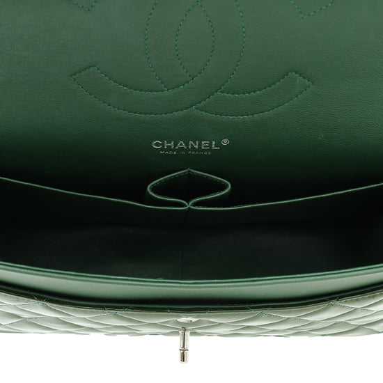 Chanel Olive CC Classic Double Flap Jumbo Bag