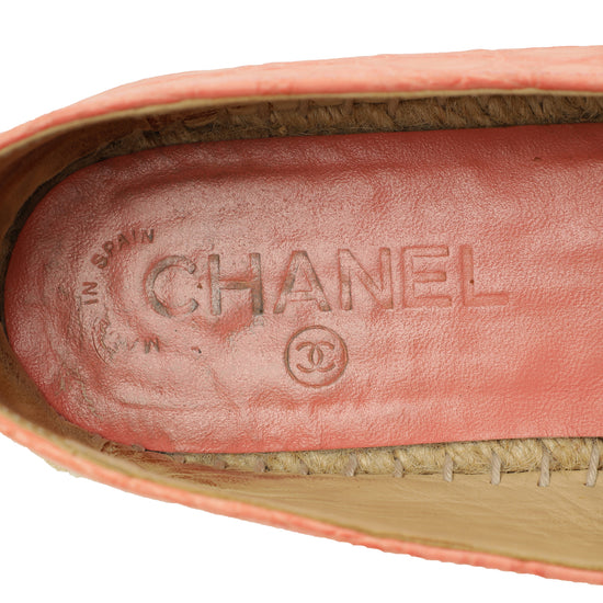 Chanel Pink Matte Alligator CC Espadrille 39