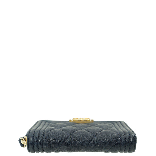 Chanel Navy Blue Le Boy Zip Coin Purse