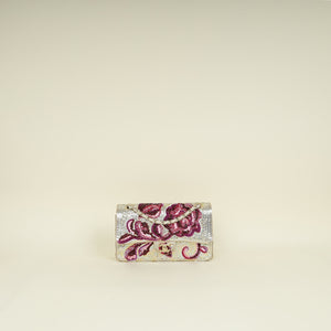 Chanel Champaigne Multicolor Ltd. Ed. Embroidered Glass Pearl Sequins Double Flap Medium Bag