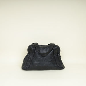 Chanel Black Rue Cambon Embossed Unlimited Bowling Bag