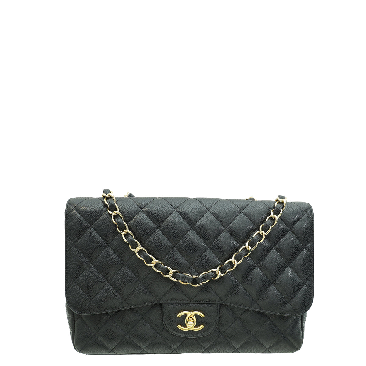 Chanel Black CC Classic Single Flap Jumbo Bag-Chanel-THE CLOSET