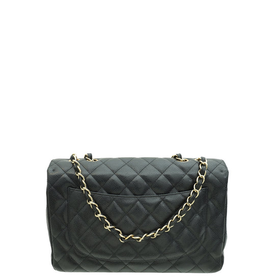 Chanel Black CC Classic Single Flap Jumbo Bag