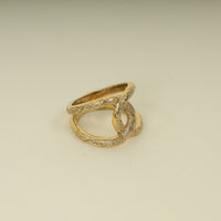 Chanel Gold Tone CC Coco Mark Ring 52
