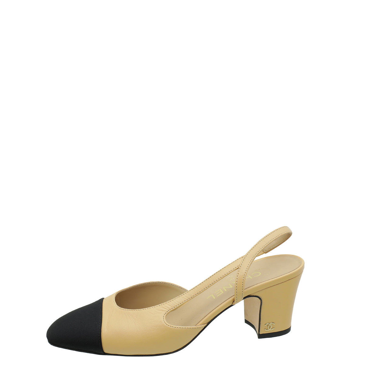 Chanel Bicolor CC Cap Toe Slingback Pump 37.5