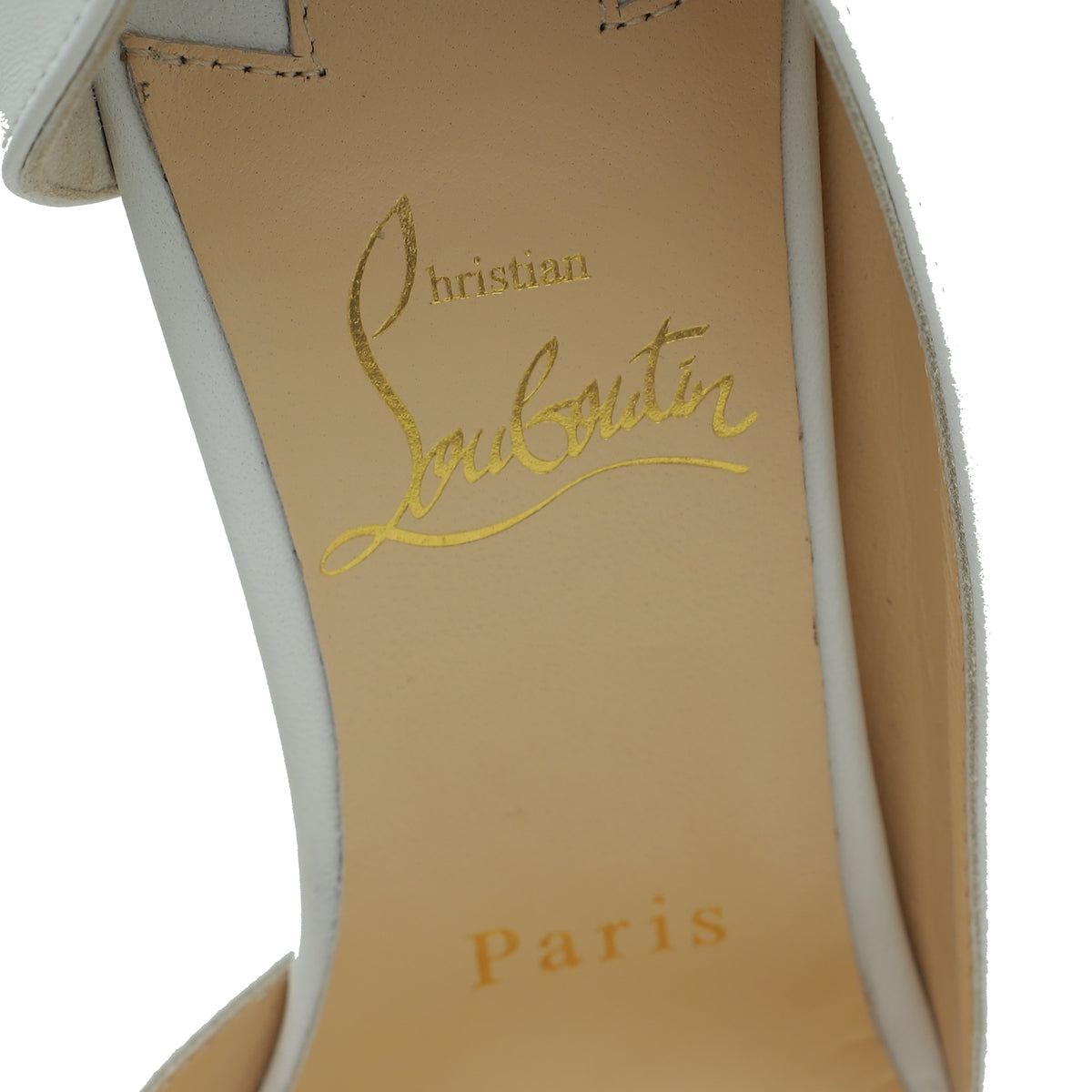 Christian Louboutin White Iriza Pump 37 â THE CLOSET