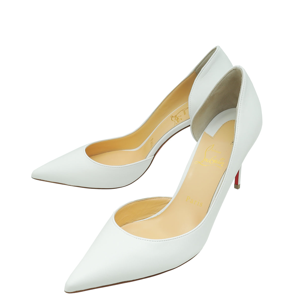 Christian Louboutin White Iriza 85 Pumps 39-Christian Louboutin-THE CLOSET