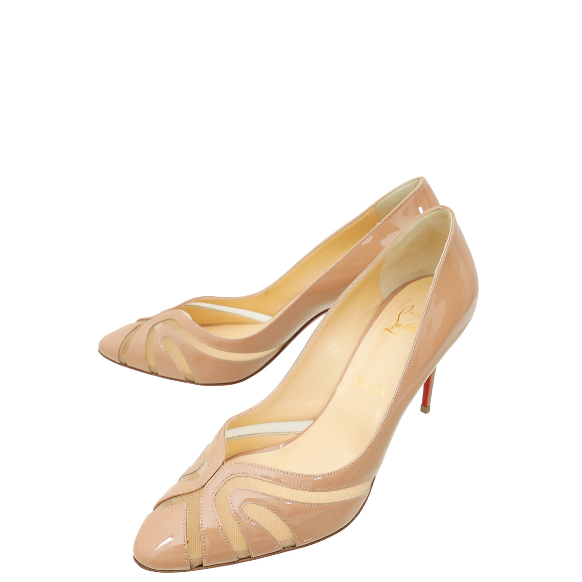 Christian Louboutin Nude Rete Olive 85 Pump 40.5-Christian Louboutin-THE CLOSET