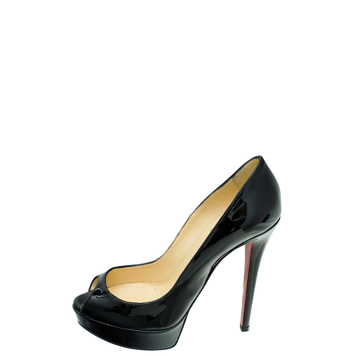 Christian Louboutin Black Lady Peep 120 Pumps 37.5 – THE CLOSET