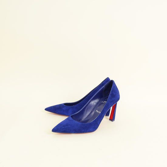 Christian Louboutin Dark Blue Condora 85 Suede Pumps 38