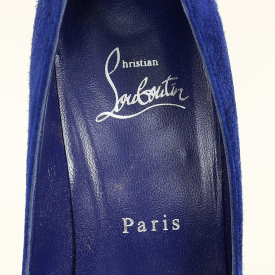 Christian Louboutin Dark Blue Condora 85 Suede Pumps 38