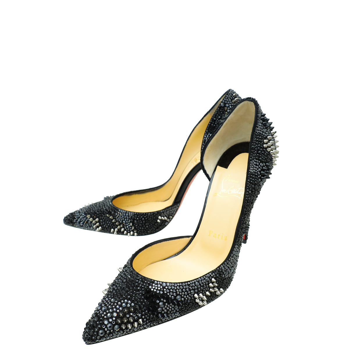 Christian Louboutin Black Iriza Bling Bling Studs Pump 39-Christian Louboutin-THE CLOSET