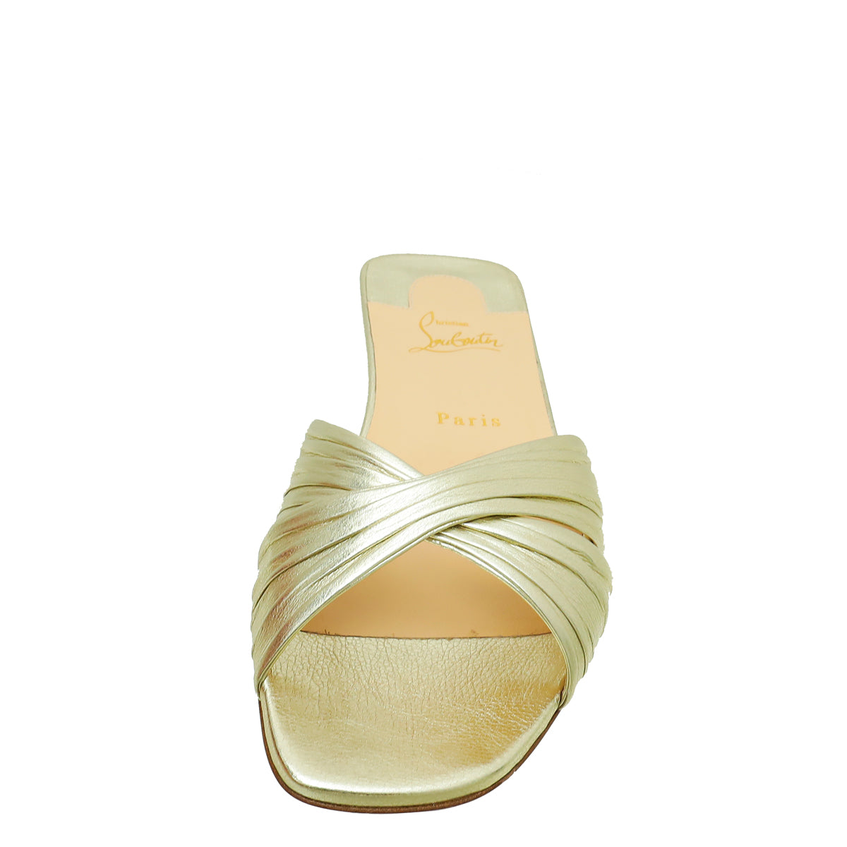 Christian Louboutin Metallic Gold Nicol Is Back Flat Sandal 40-Christian Louboutin-THE CLOSET