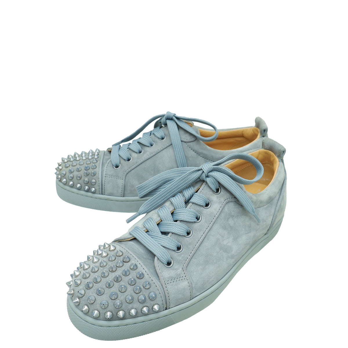 Christian Louboutin Grey Louis Junior Spike Sneakers 40