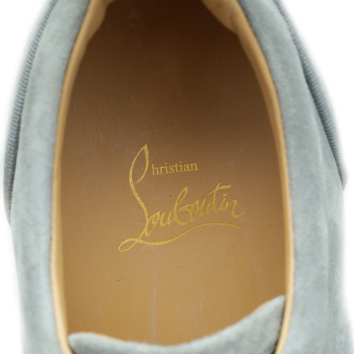 Christian Louboutin Grey Louis Junior Spike Sneakers 40